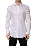 Dolce & Gabbana Camisa de hombre formal con cuello de algodón blanco