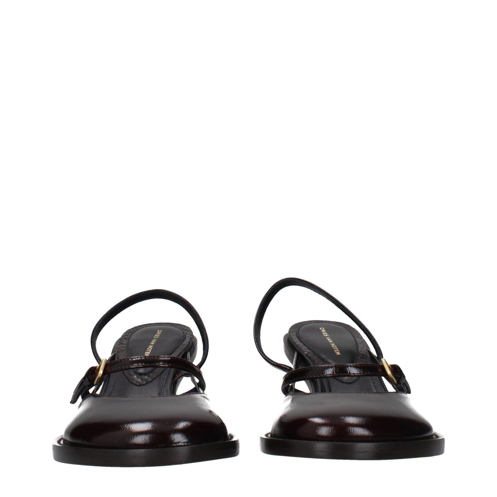 Dries Van Noten Brown Leather Sandals