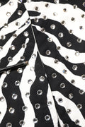 Vestido Dolce & Gabbana de cebra blanco y negro con adornos de cristal