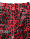 Dolce & Gabbana Red Leopard Skinny High Waist Denim Jeans