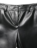 Dolce & Gabbana Black PU Leather High Waisted Trouser Pants