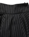 PINKO Cotton Striped Flared Silhouette Aline Midi Black