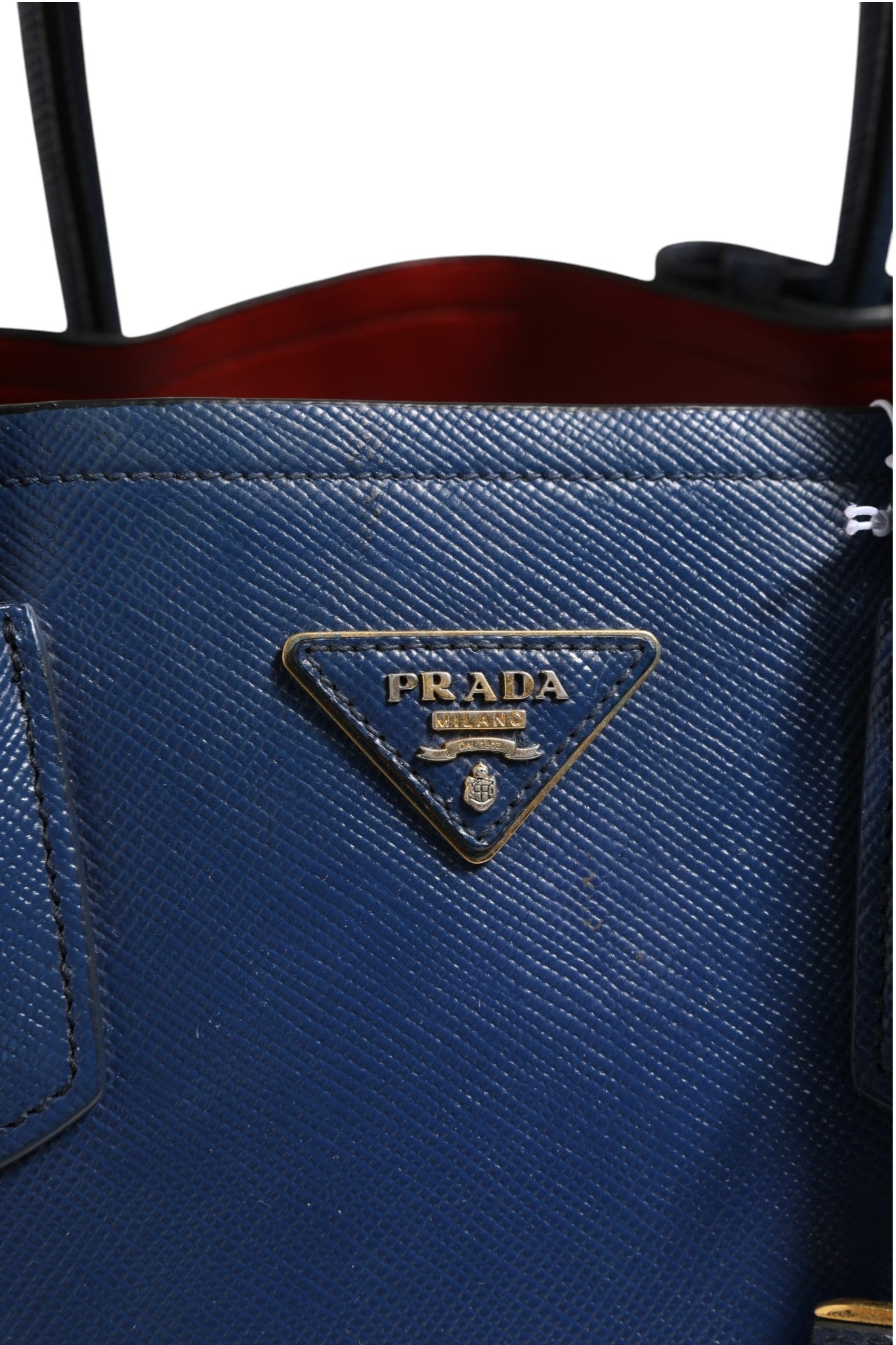Bolso Prada de piel Saffiano azul de 2 vías