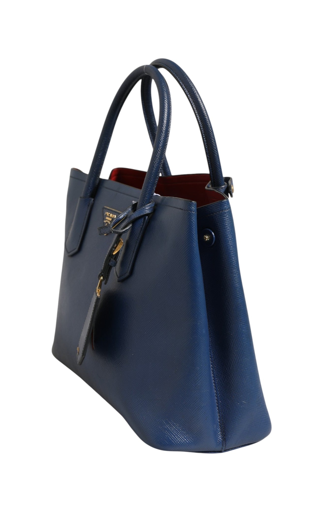 Bolso Prada de piel Saffiano azul de 2 vías