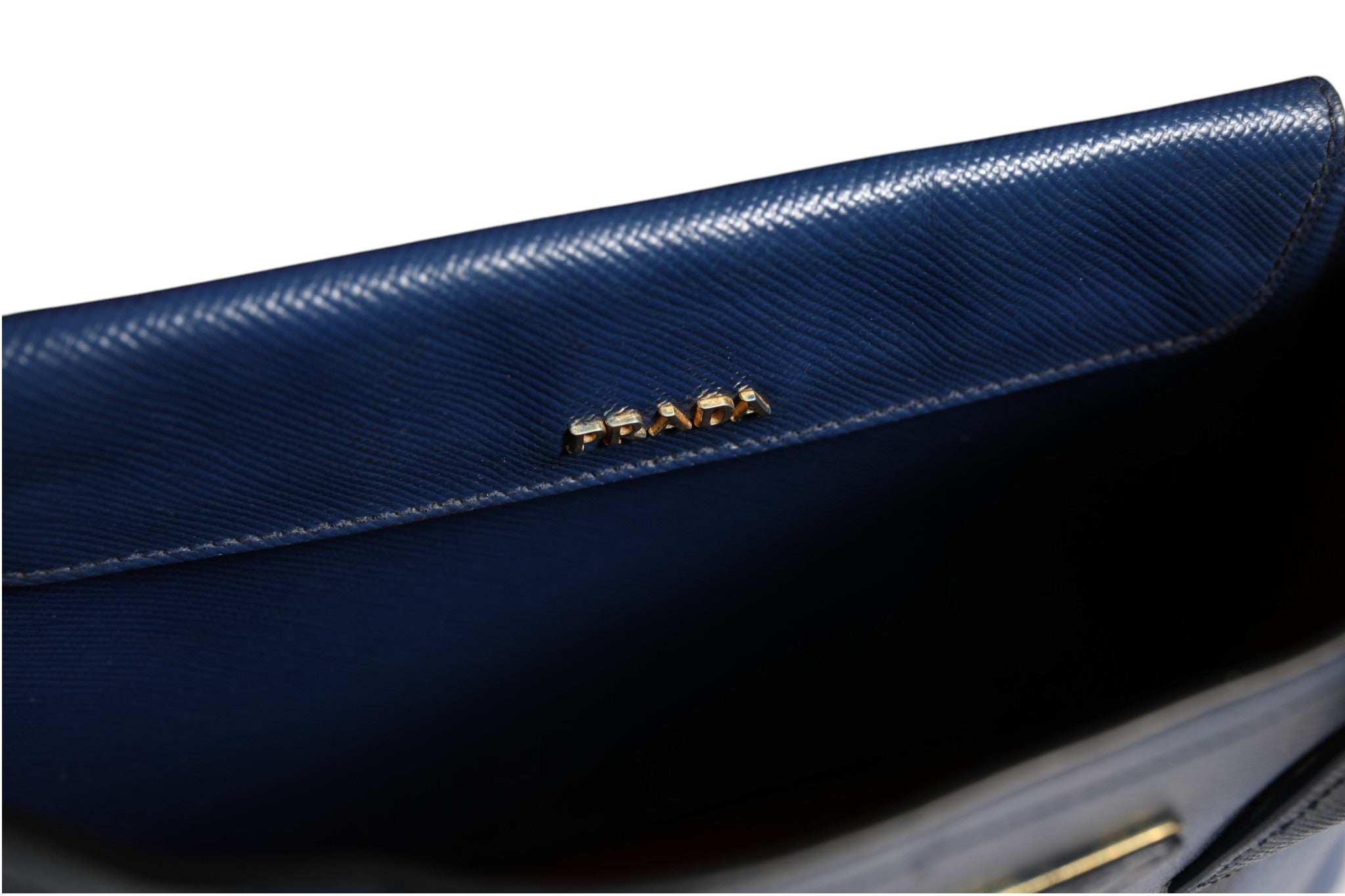 Bolso Prada de piel Saffiano azul de 2 vías