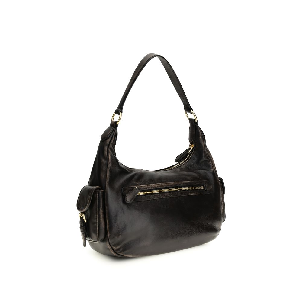 Bolso de hombro Miu Miu de piel de becerro marrón Bos Taurus