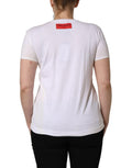 Camiseta blanca Dolce & Gabbana con estampado floral D&G y cuello redondo