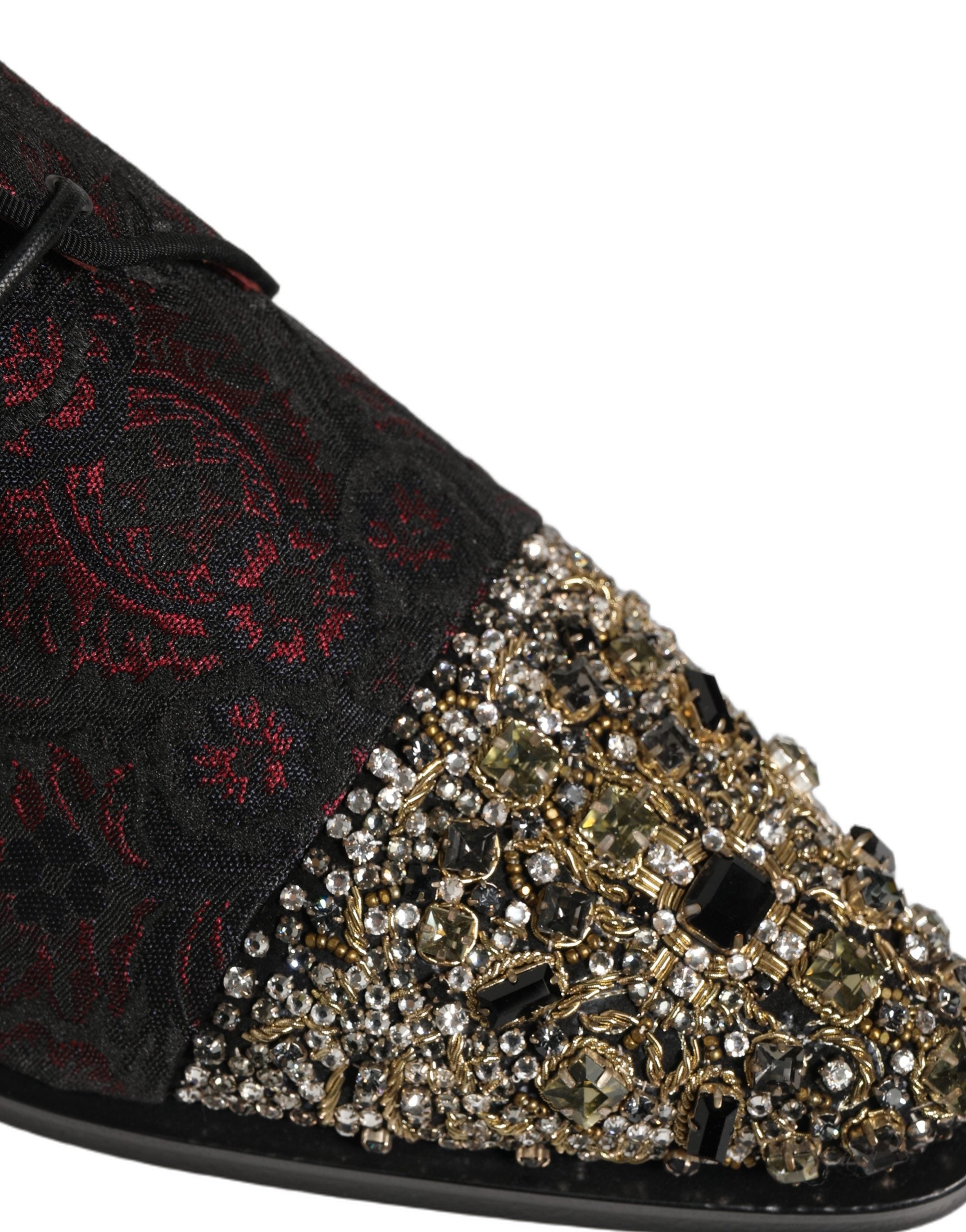 Zapatos de vestir tipo Derby Dolce & Gabbana negros y rojos adornados