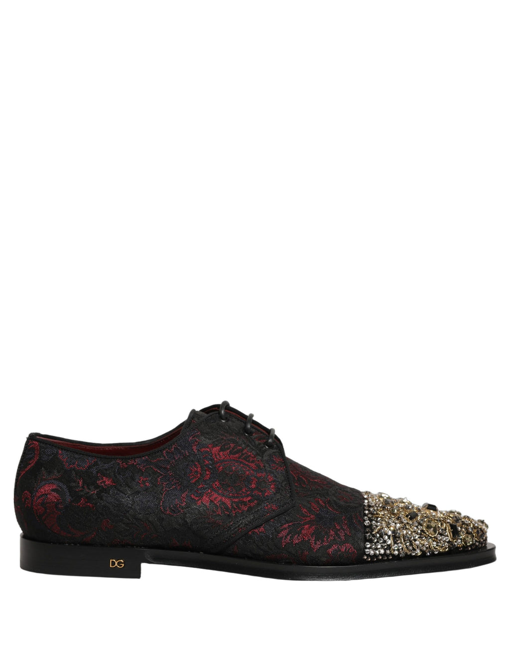 Zapatos de vestir tipo Derby Dolce & Gabbana negros y rojos adornados