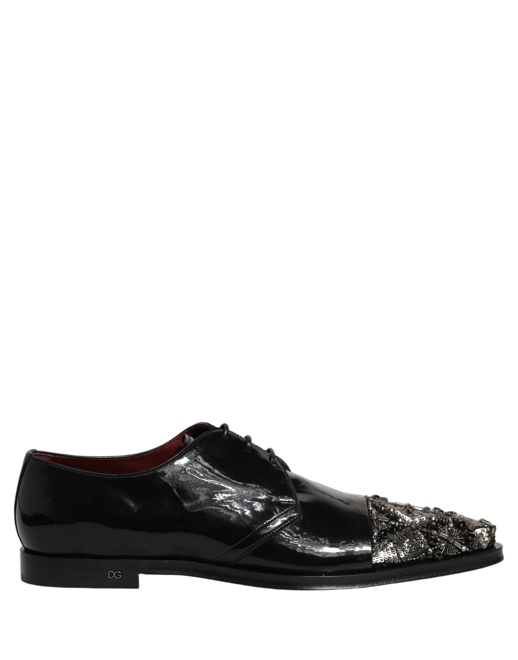 Zapatos de vestir tipo derby negros adornados Dolce & Gabbana