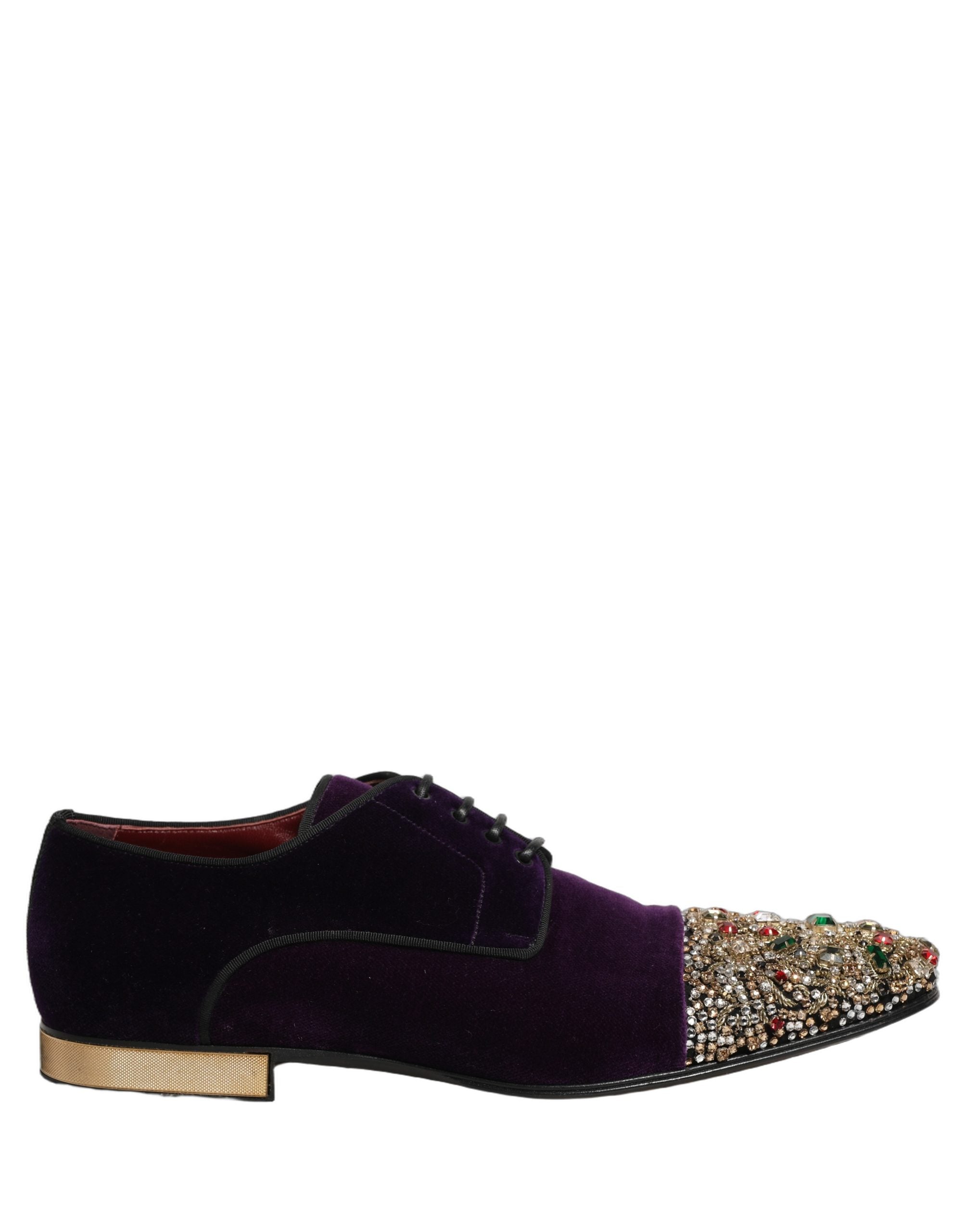 Zapatos de vestir Derby adornados de gamuza violeta de Dolce & Gabbana