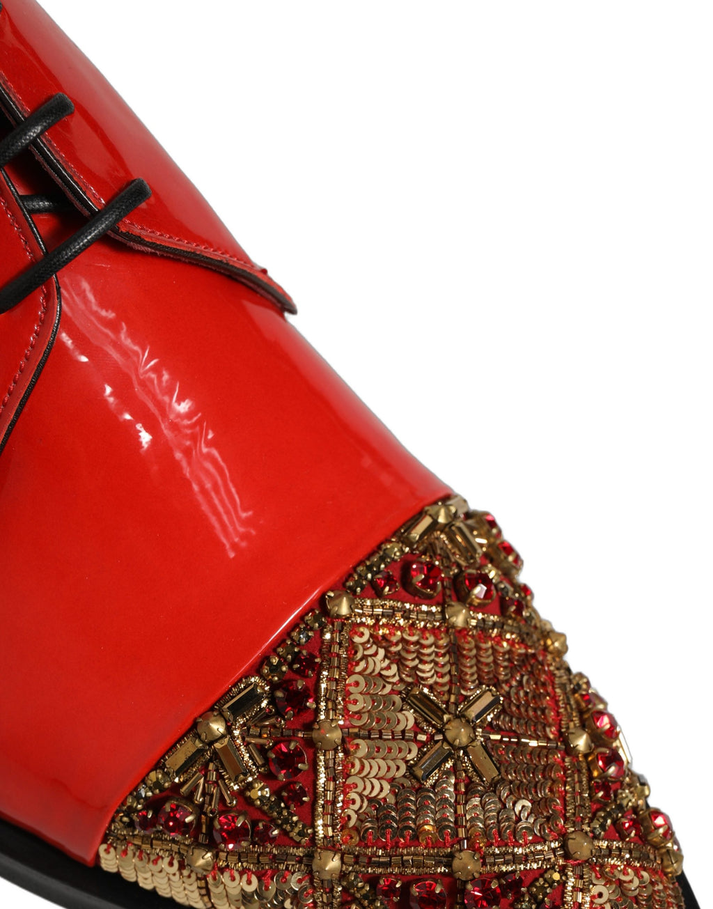 Zapatos de Vestir Formales Derby Embellished Rojos para Hombre Dolce & Gabbana