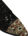 Zapatos de vestir tipo derby negros adornados con lentejuelas para hombre de Dolce & Gabbana