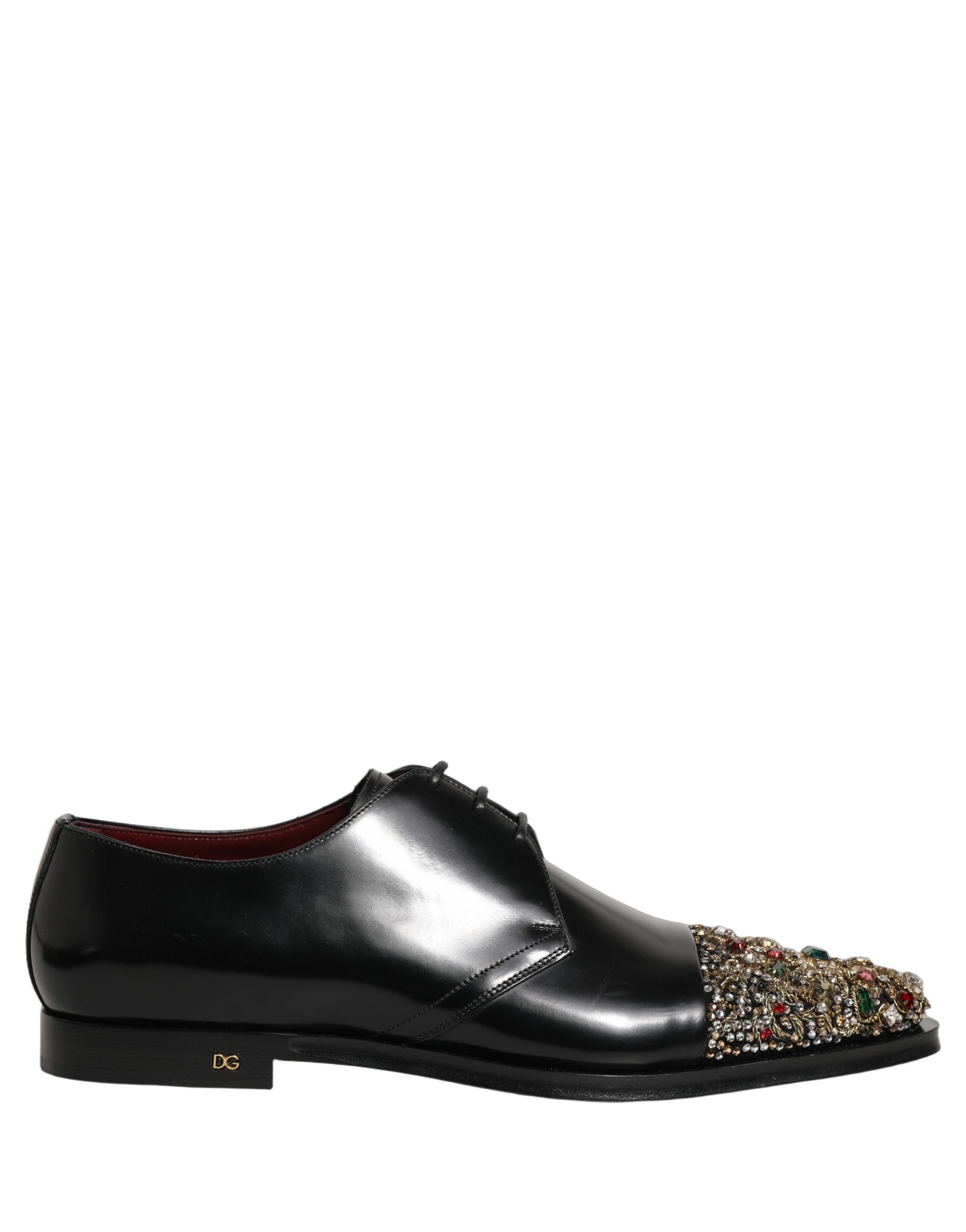 Zapatos de vestir tipo derby negros adornados Dolce & Gabbana