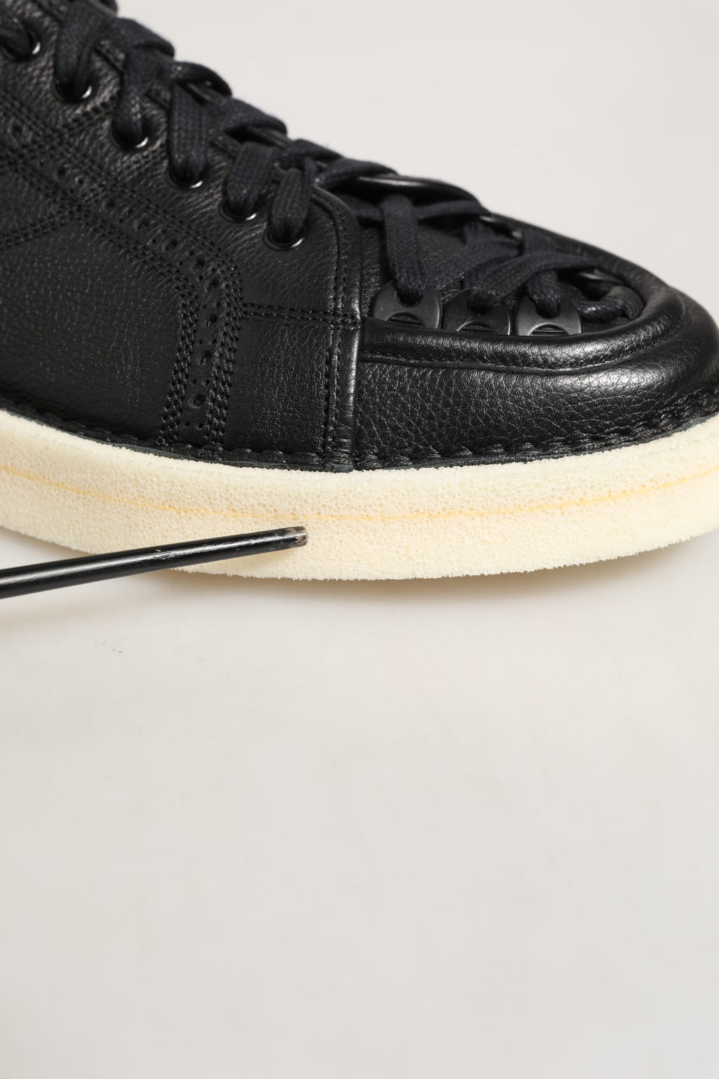 Zapatillas bajas con cordones de cuero negro Dolce & Gabbana