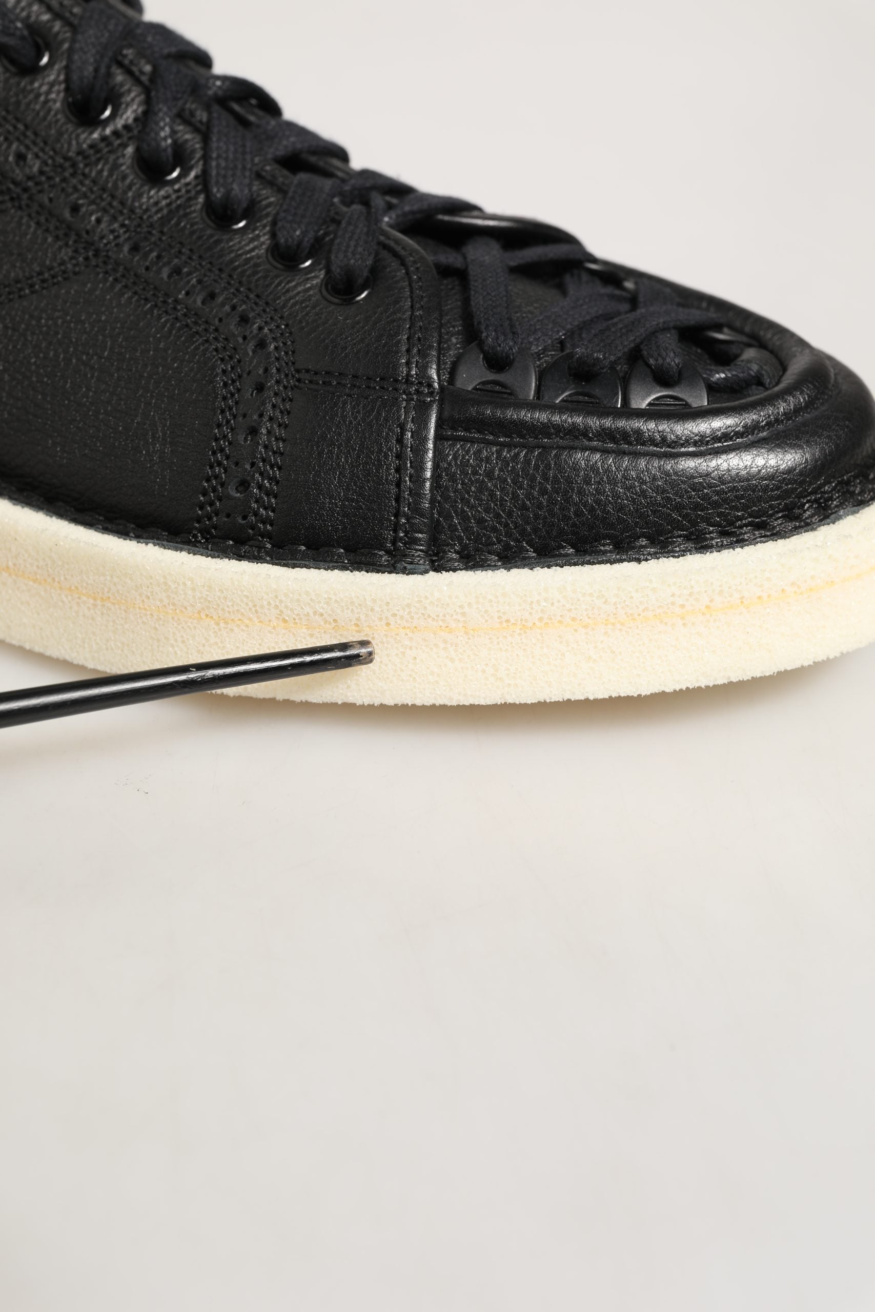 Zapatillas bajas con cordones de cuero negro Dolce & Gabbana