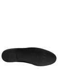 Dolce & Gabbana Black Satin Logo Slip On Flats Loafers Shoes