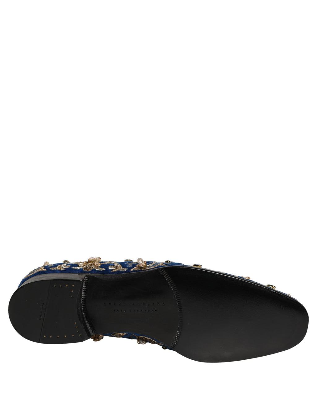 Zapatos Mocasines Adornados de Terciopelo Azul de Dolce & Gabbana