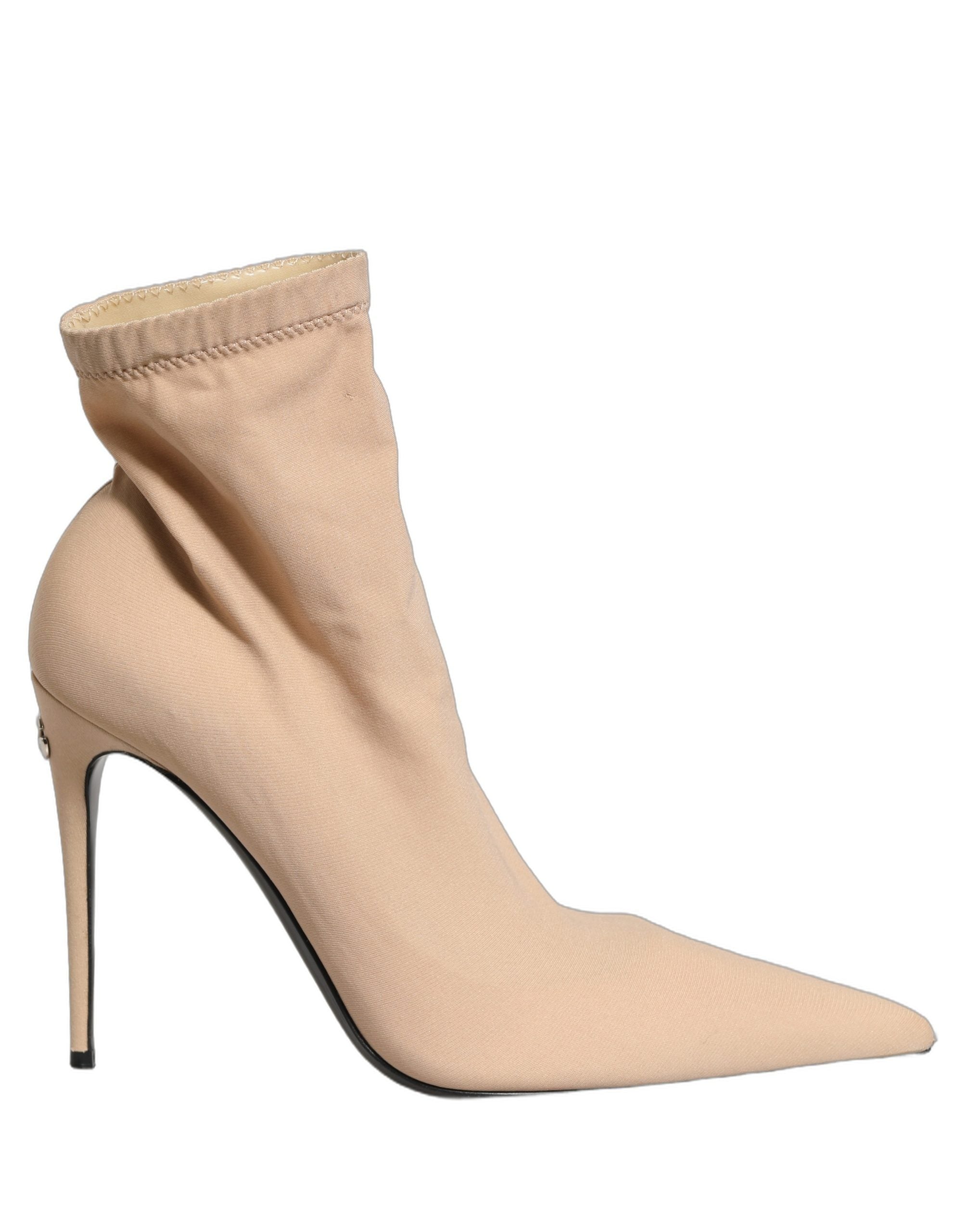 Zapatos Botines de Tacón Elásticos Beige Dolce & Gabbana