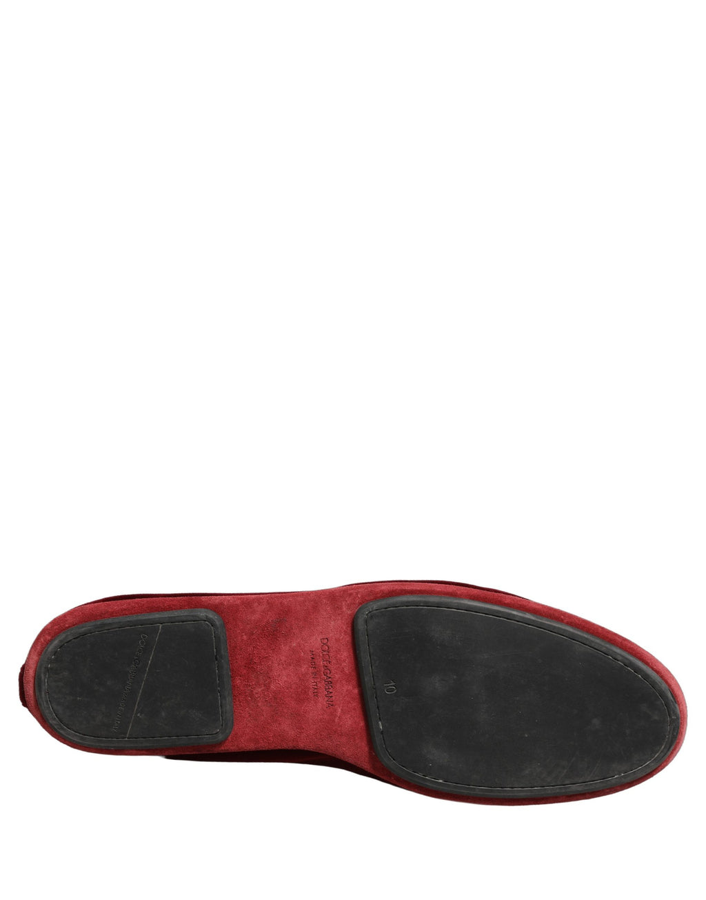Zapatos Mocasín Dolce & Gabbana Bordado Corona Terciopelo Granate