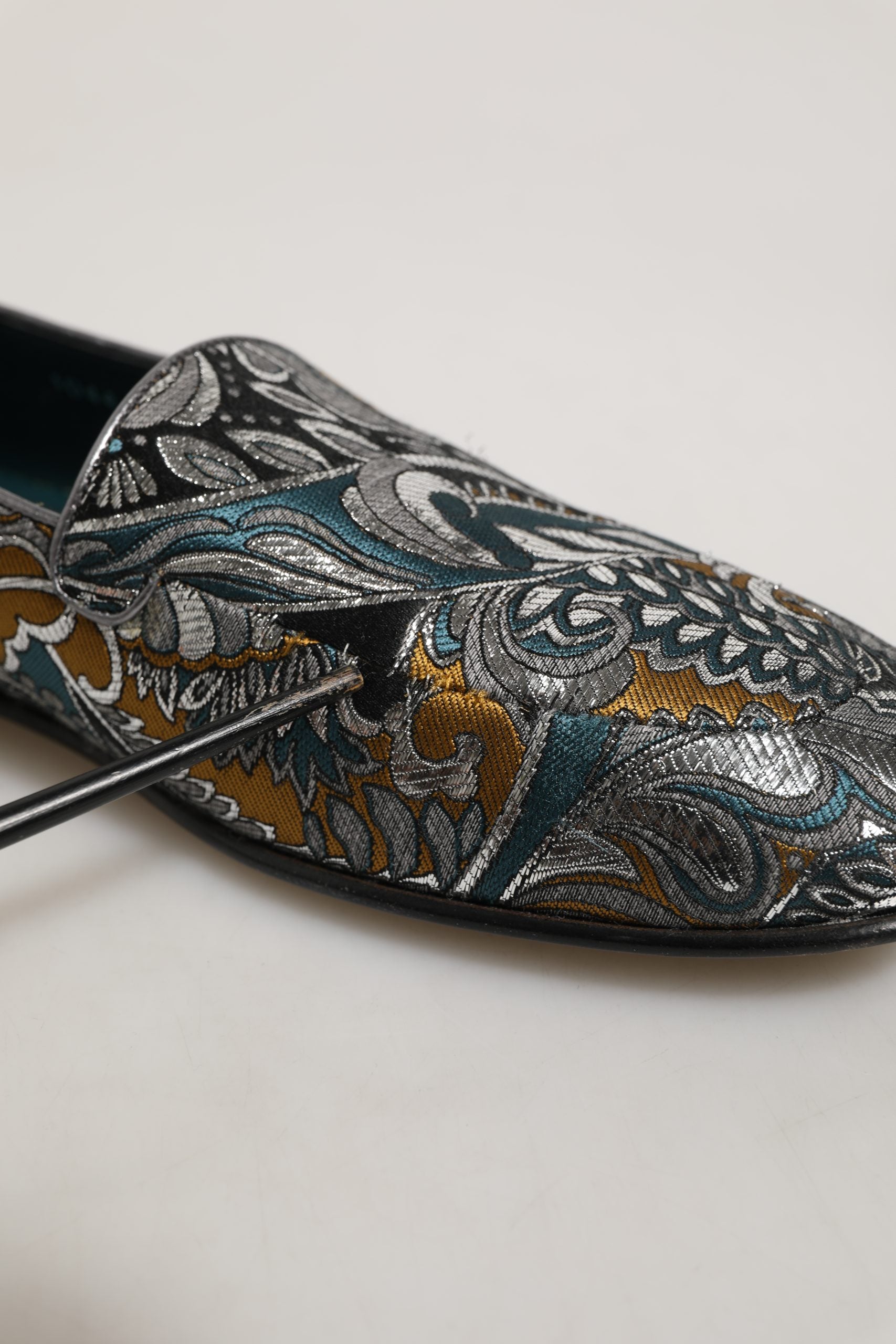 Zapatos de hombre Dolce & Gabbana Mocacines Brocado Paisley Multicolor