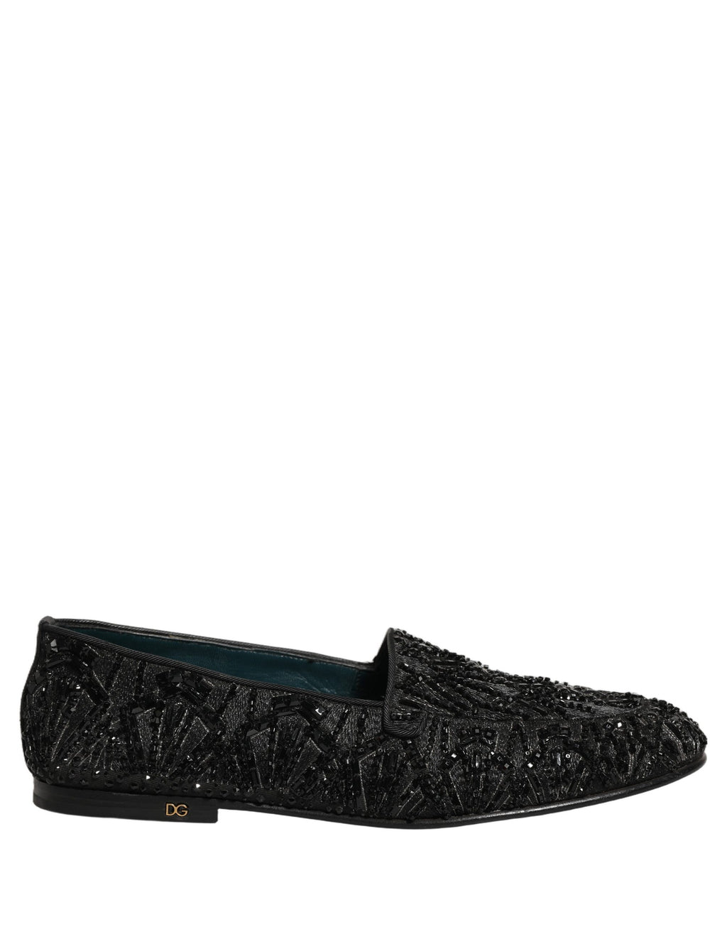 Chaussures Loafers Dolce & Gabbana en Velours Noir Brodé