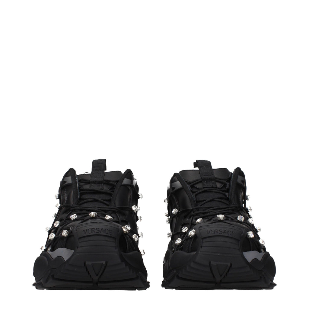 Versace Black Fabric Chunky Sneakers