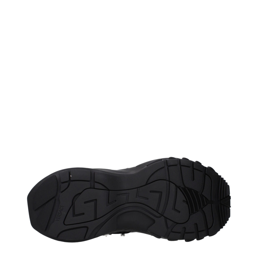 Versace Black Fabric Chunky Sneakers