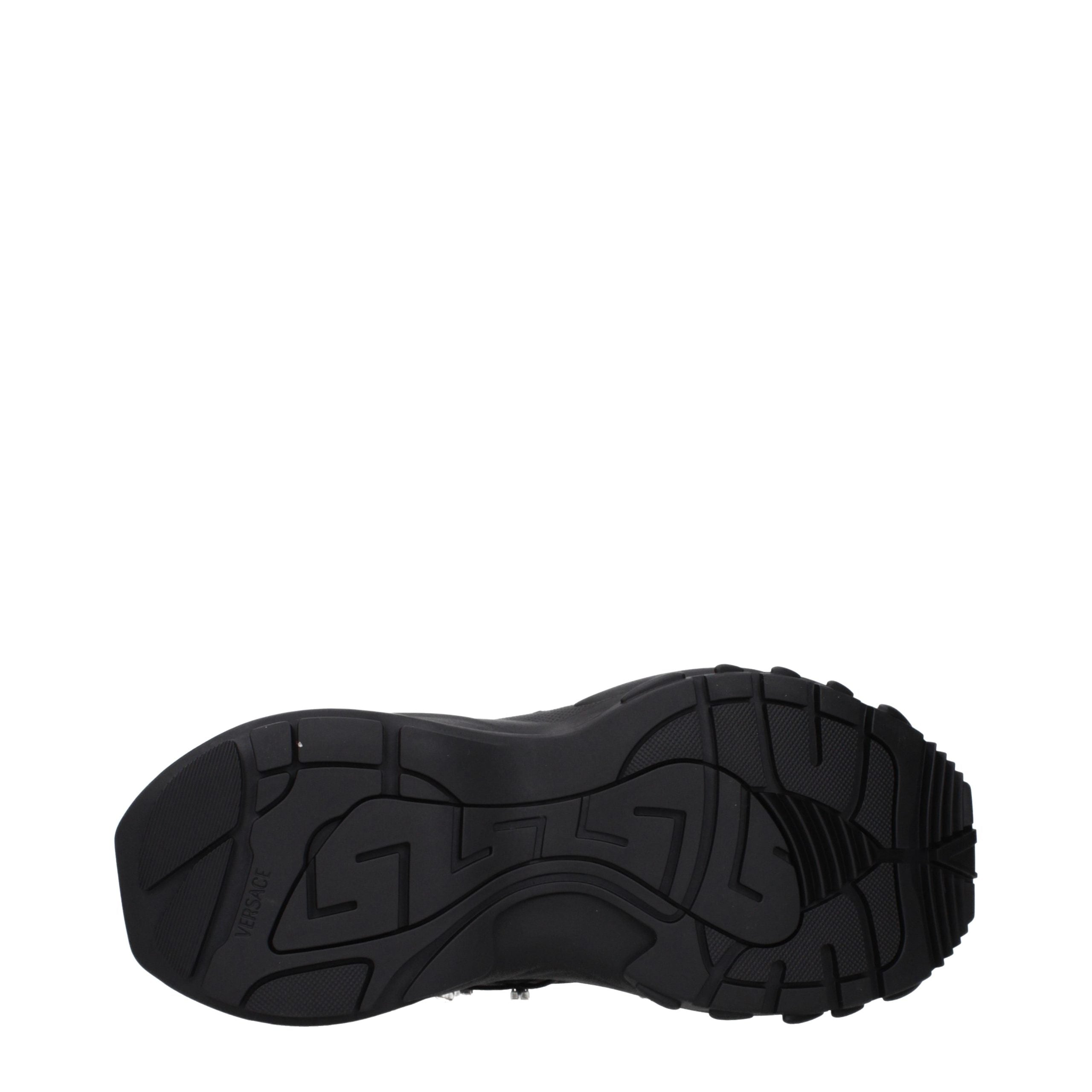 Versace Black Fabric Chunky Sneakers