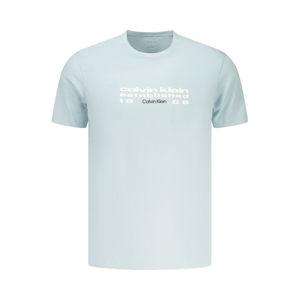 Camiseta de algodón azul Calvin Klein