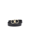 Ferragamo Black Calf Leather Bos Taurus Regular Belt