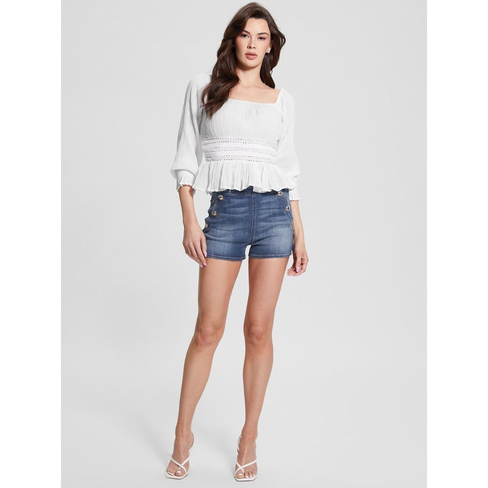 Guess Camisetas sin mangas de ramio blancas
