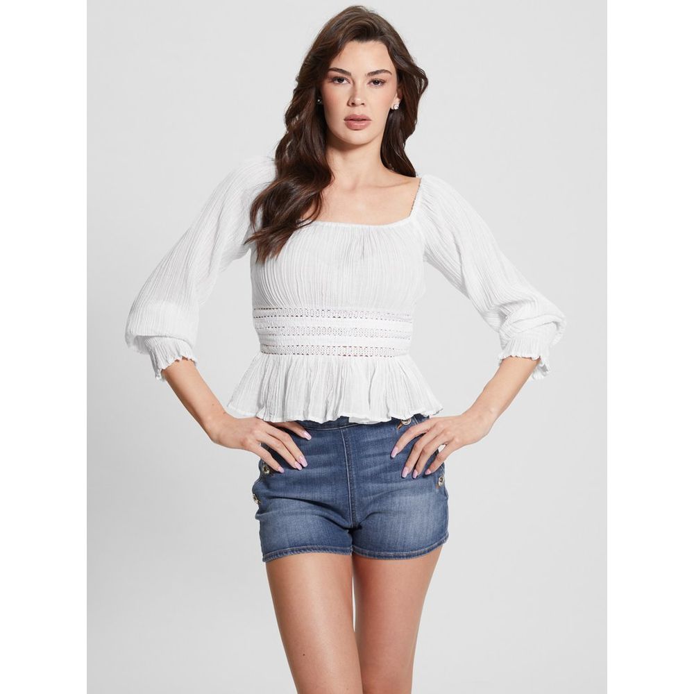 Guess Camisetas sin mangas de ramio blancas