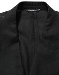 Dolce & Gabbana Black Linen Slim Fit Formal 2 Piece Suit