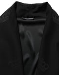 Dolce & Gabbana Black 100% Silk Robe Men Wrap Coat Jacket