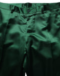 Dolce & Gabbana Dark Green Tapered Leg Dress Trouser Pants