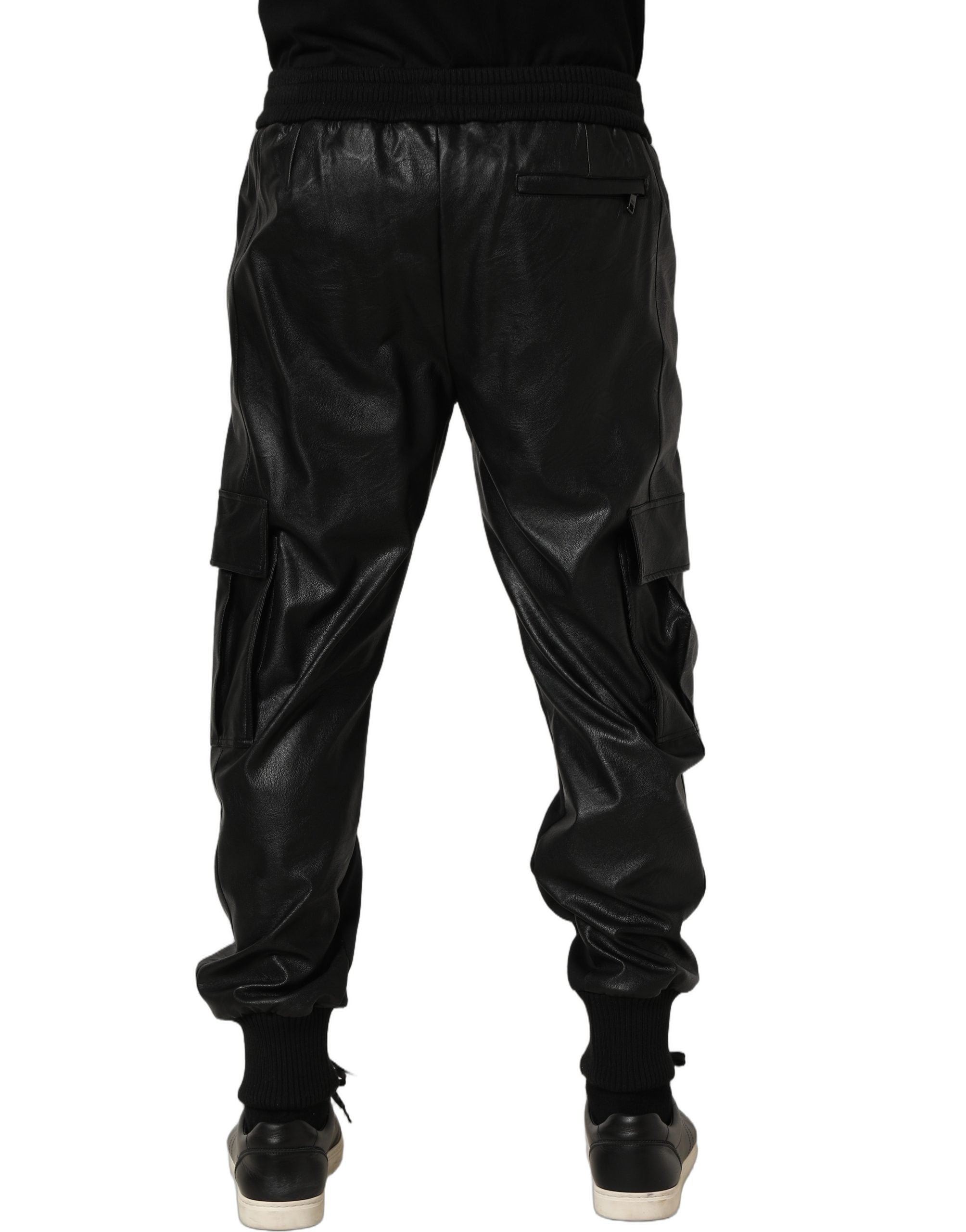 Dolce & Gabbana Pantalones de chándal cargo negros de talle medio