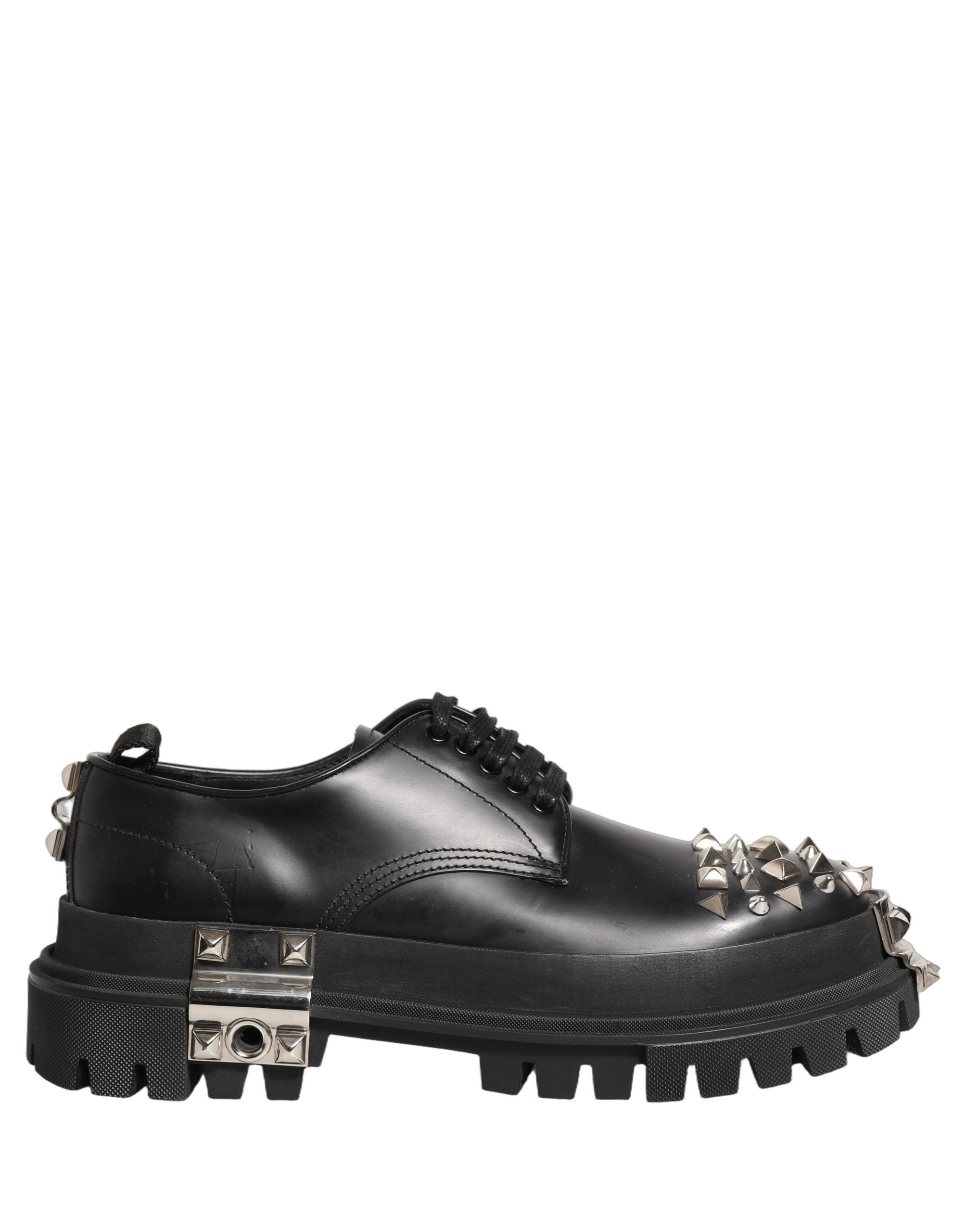 Zapatos Derby Dolce & Gabbana Hi-Trekking de cuero negro con tachuelas