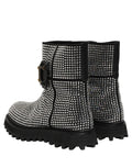 Botines cortos negros con adornos de cristal Dolce & Gabbana