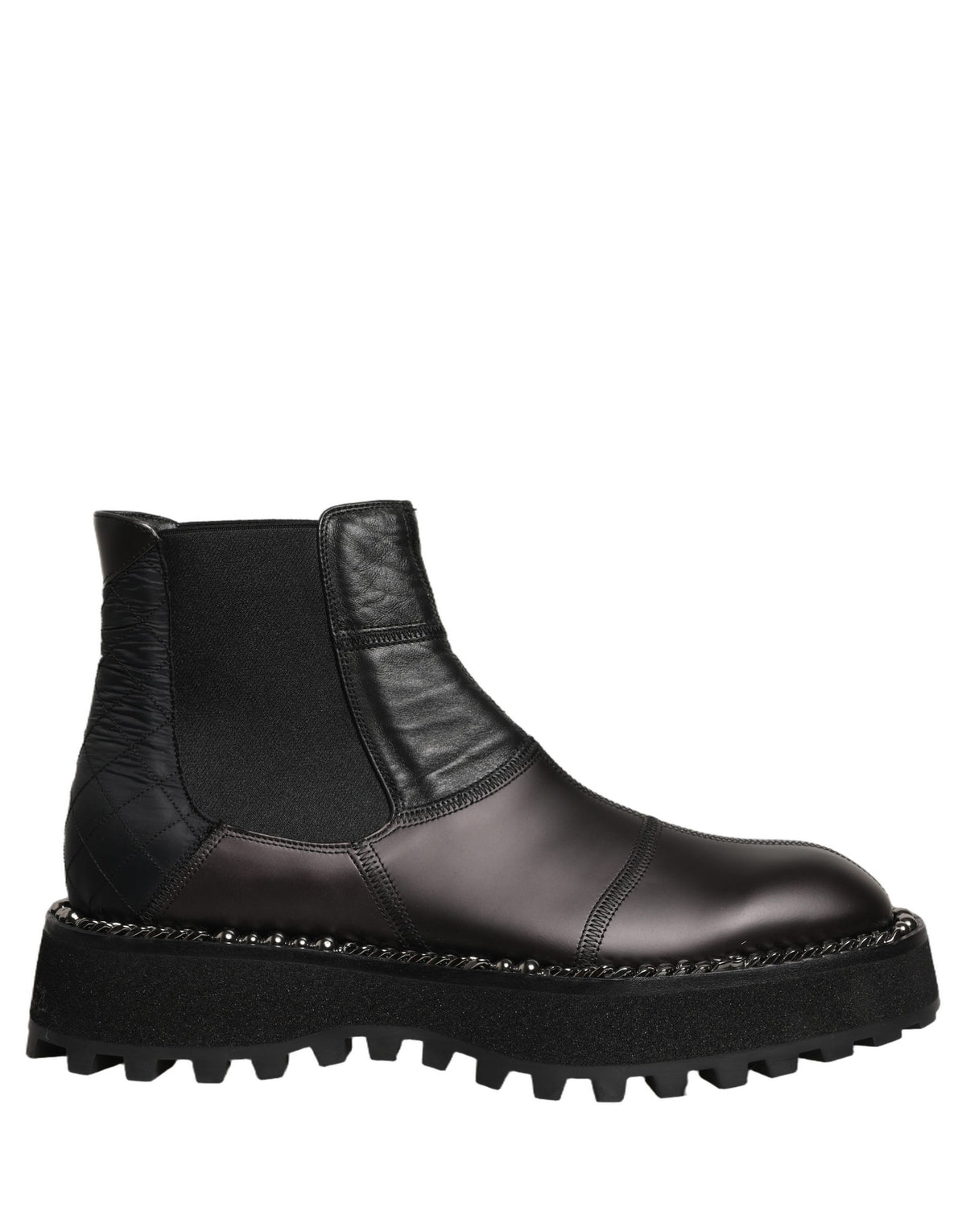 Botines Chelsea negros Dolce & Gabbana de cuero sin cordones para hombre