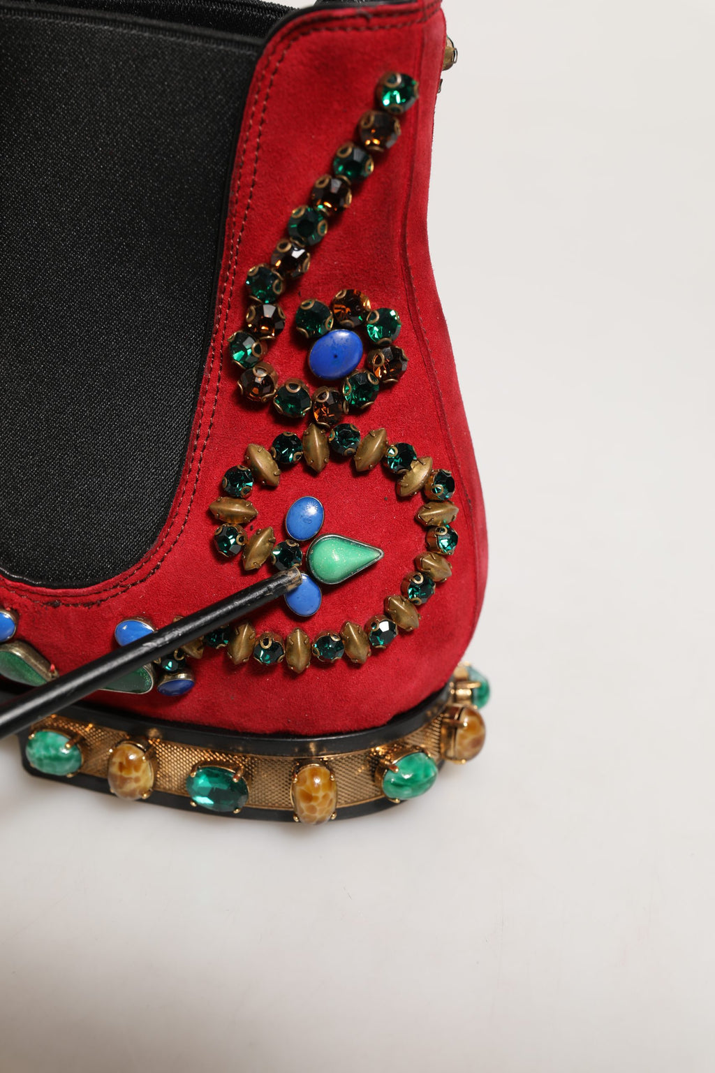 Botines Chelsea Dolce & Gabbana Rojos Adornados