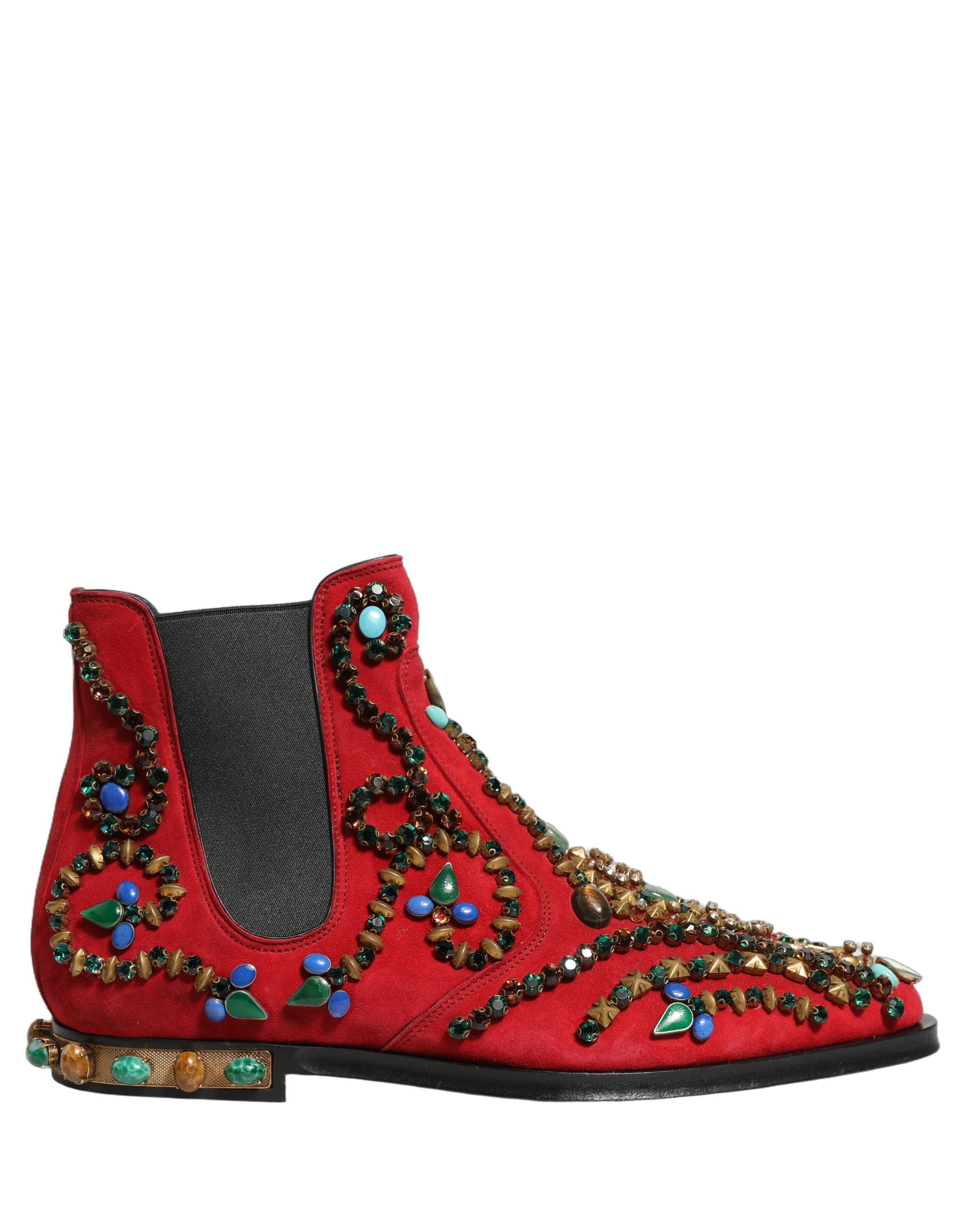 Botines Chelsea Dolce & Gabbana Rojos Adornados
