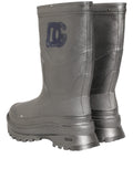 Botas de agua Dolce & Gabbana metalizadas plateadas sin cordones para hombre