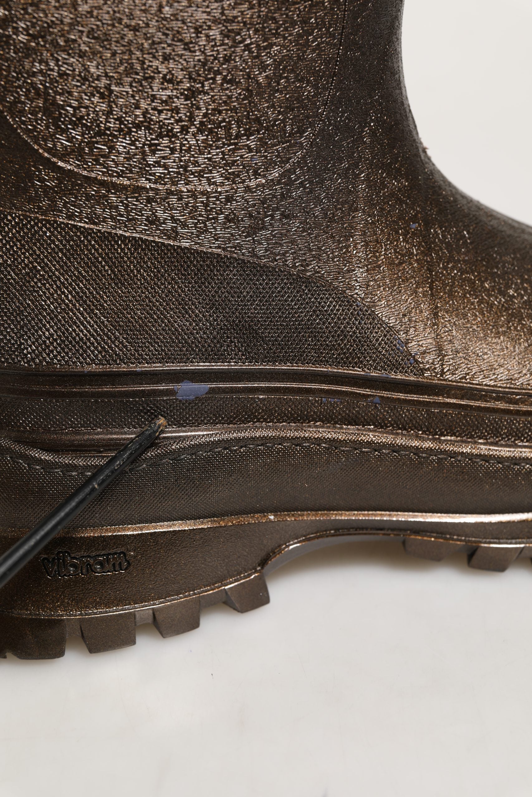 Botas de lluvia sin cordones Dolce & Gabbana de PVC bronce para hombre