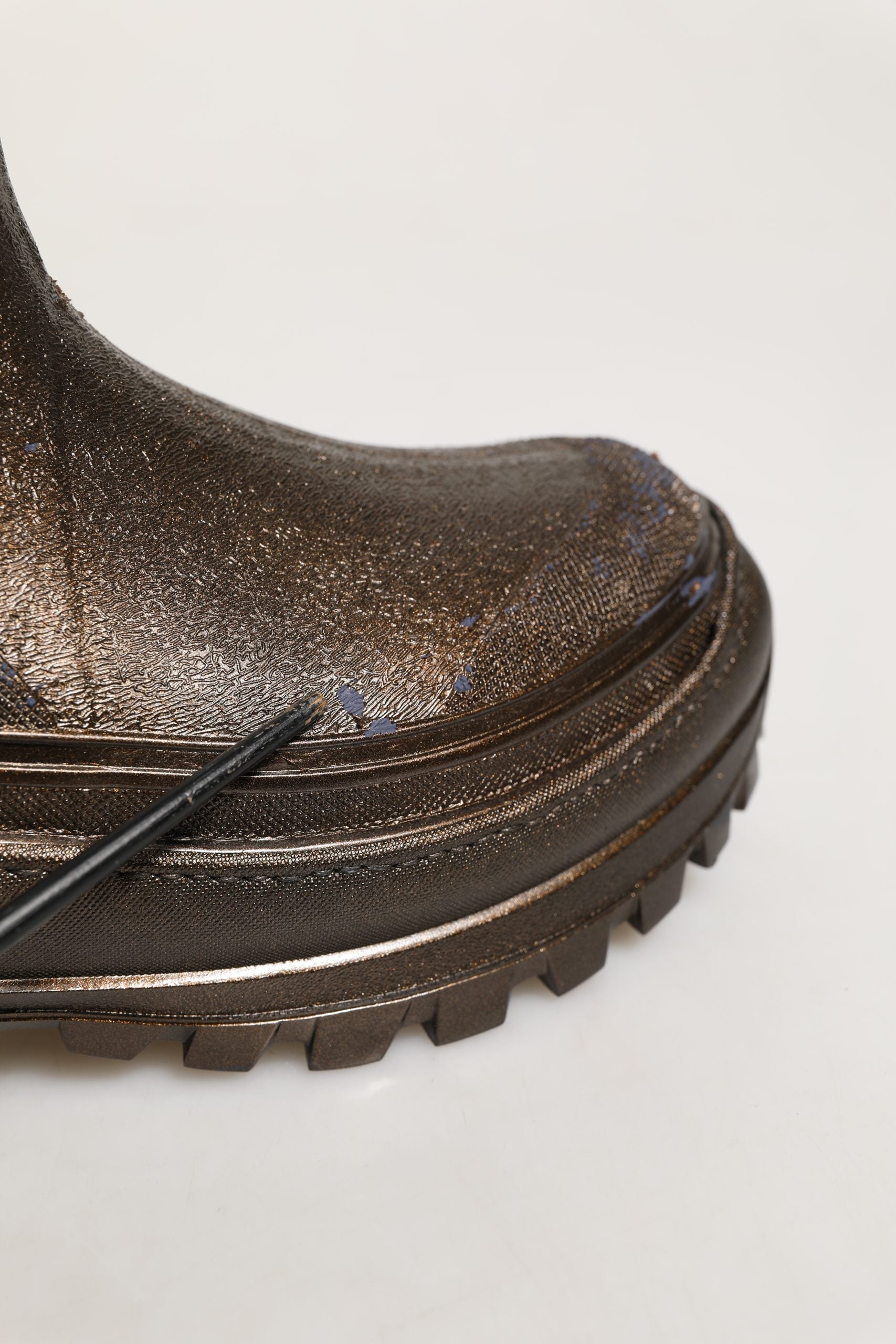 Botas de lluvia sin cordones Dolce & Gabbana de PVC bronce para hombre