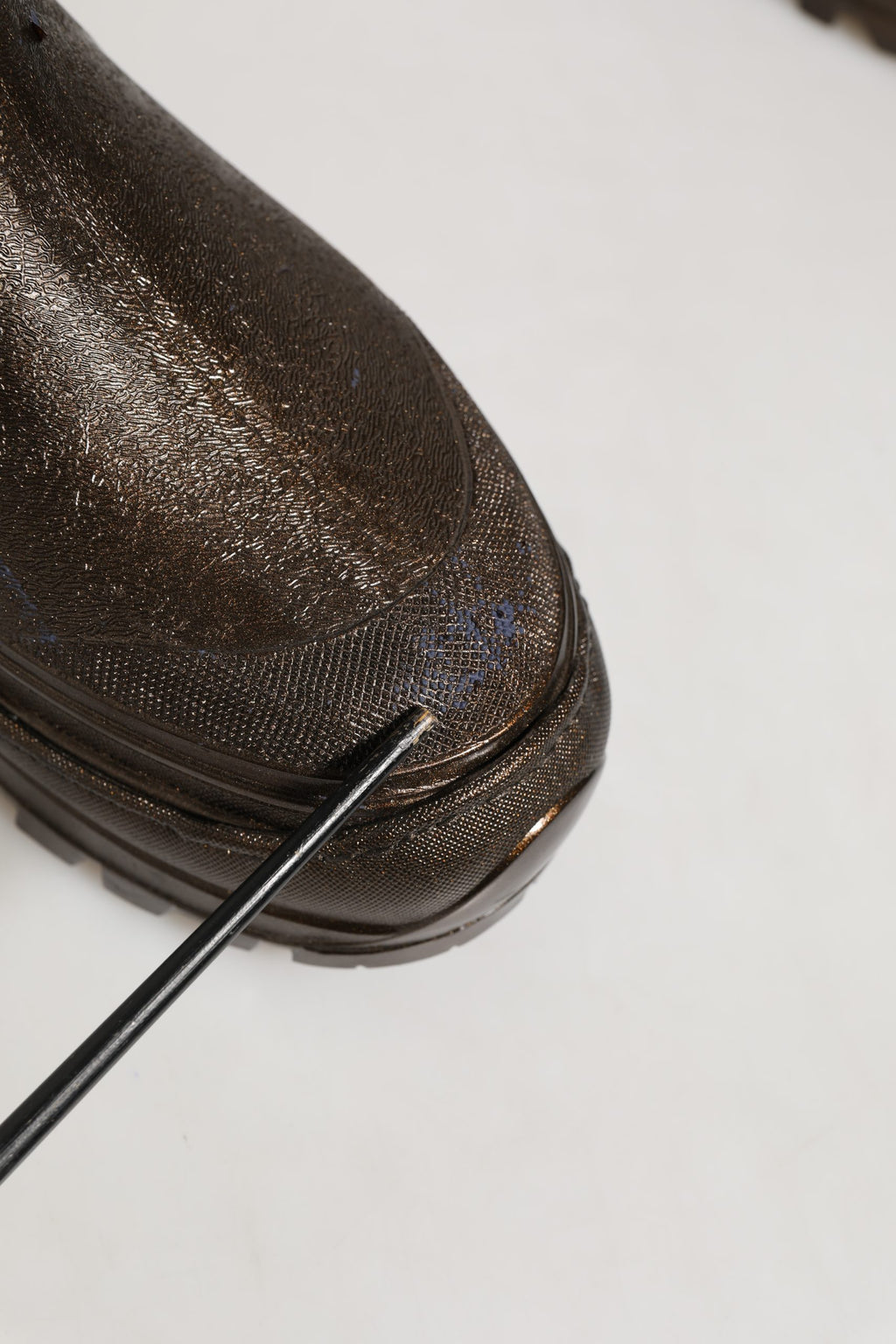 Botas de lluvia sin cordones Dolce & Gabbana de PVC bronce para hombre