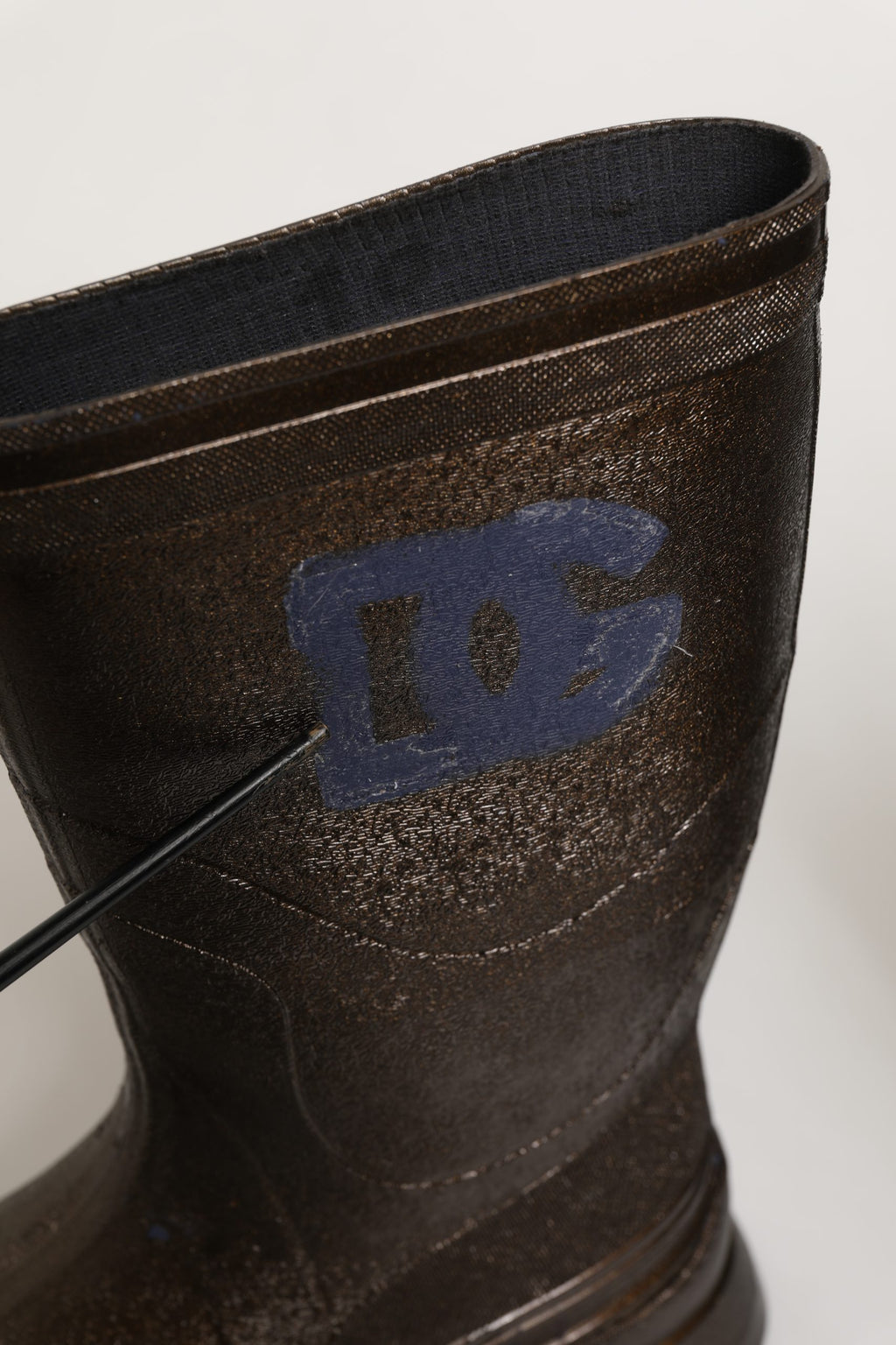 Botas de lluvia sin cordones Dolce & Gabbana de PVC bronce para hombre