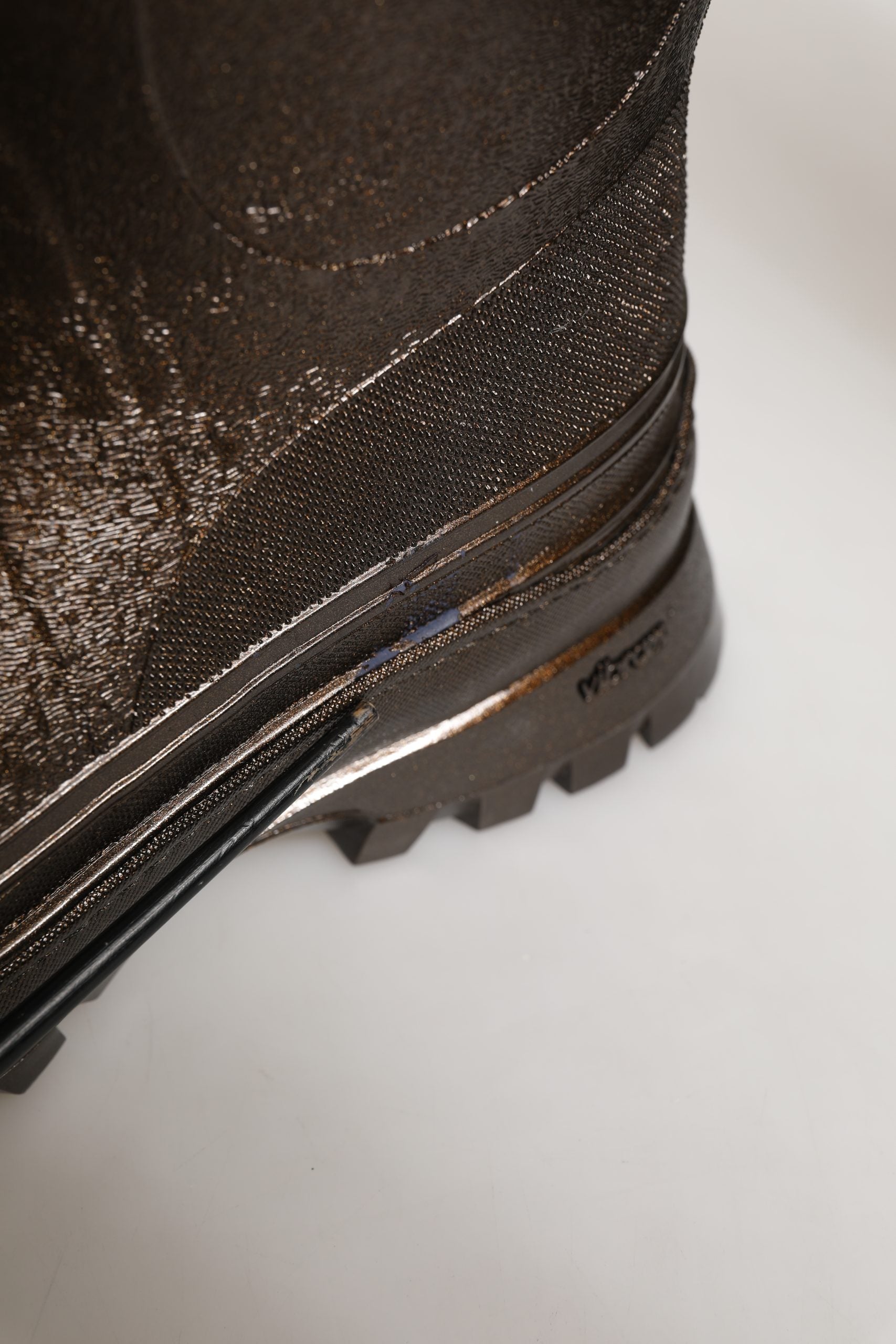 Botas de lluvia sin cordones Dolce & Gabbana de PVC bronce para hombre