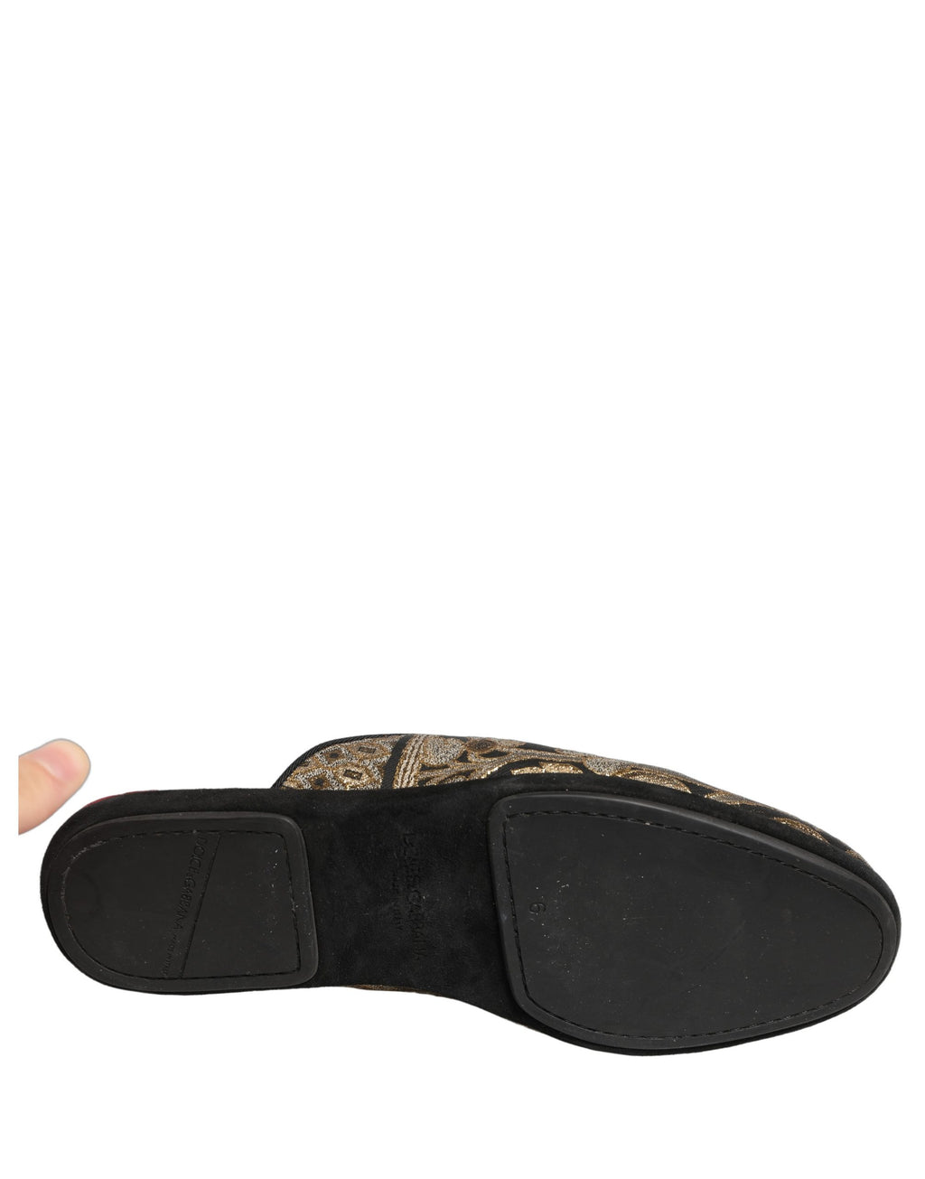 Dolce & Gabbana Zapatos Planos Sandalias Jacquard Floral Negro para Hombre