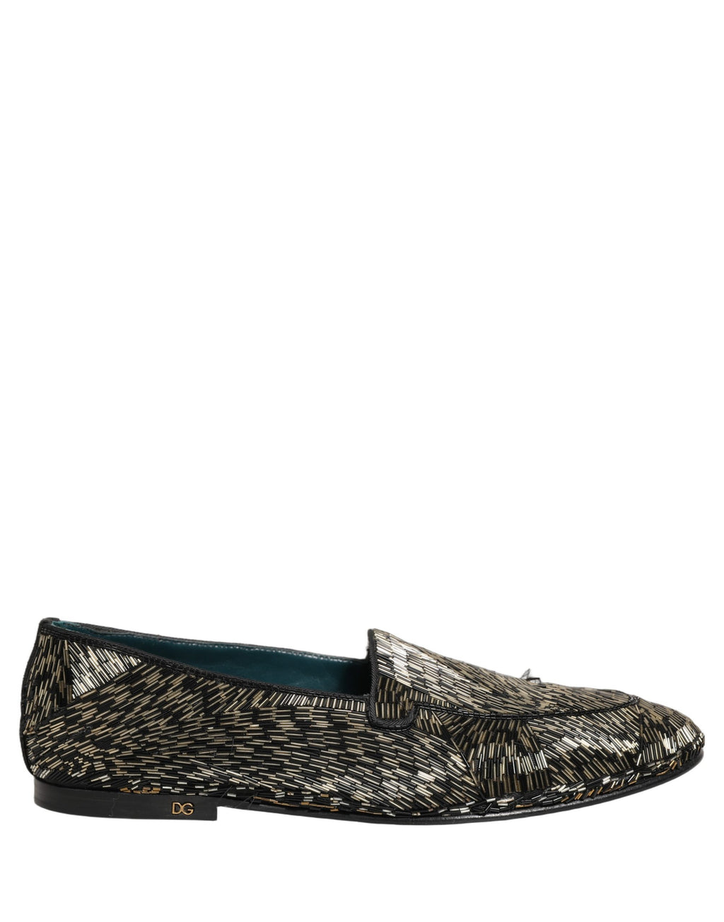 Zapatos mocasines Dolce & Gabbana negros con adornos plateados